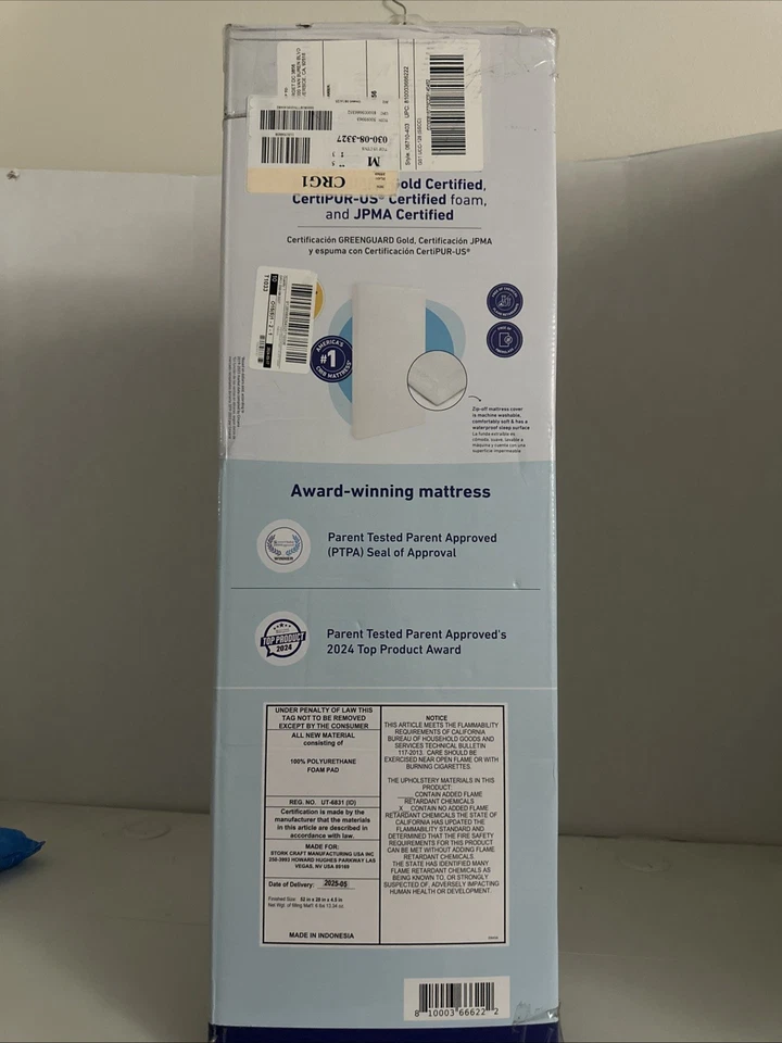 Colchão de espuma GRACO Deluxe em uma caixa para berço e cama infantil tamanho padrão - Imagem 3 de 4