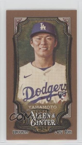 2024 Topps Allen & Ginter Mini Gold Border Yoshinobu Yamamoto #201 Rookie RC ow1