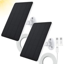 2 Pack Solar Panel with WYZE Battery Cam , EufyCam 2C/2C , 4W 5V Solar Panel ...