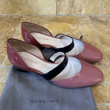 Bottega Veneta Pink/Black Patent Leather Colorblock Mary Jane Pumps 4.5