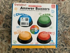 8-Pack Buzzers for Trivia Games, Kids Toys Board Games with Lights