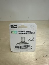 x2 New Comotomo Replacement Silicone Nipple 1 Hole Slow Flow- Damaged Box