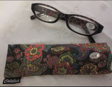 NEW Calabria Women s BLACK MULTICOLOR FLORAL Reader Reading Glasses 2.50 NWT