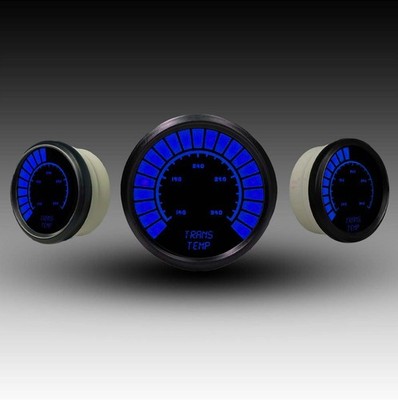 Intellitronix Red LED Analog Transmission Temp Gauge - Black / Black Bezel