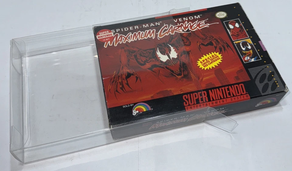 Maximum Carnage Limited Edition Red SNES OEM Complete w/ Box + Poster & Manual - Image 2 of 4