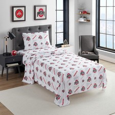 Ohio State Buckeyes NCAA Full Size Sheet Set - Officially Licensed Team Logo Bed