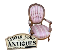 65750 Antique Victorian Walnut Armchair Chair