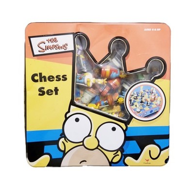 The Simpsons Chess Set Tin Collectors Box Cardinal Games Fox TV Cartoon 
