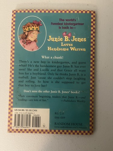 Junie B. Jones Loves Handsome Warren by Barbara Park (1996, Library