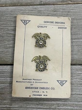 VINTAGE USAMM Army Quartermaster Corps Officer Pair Pin Back 