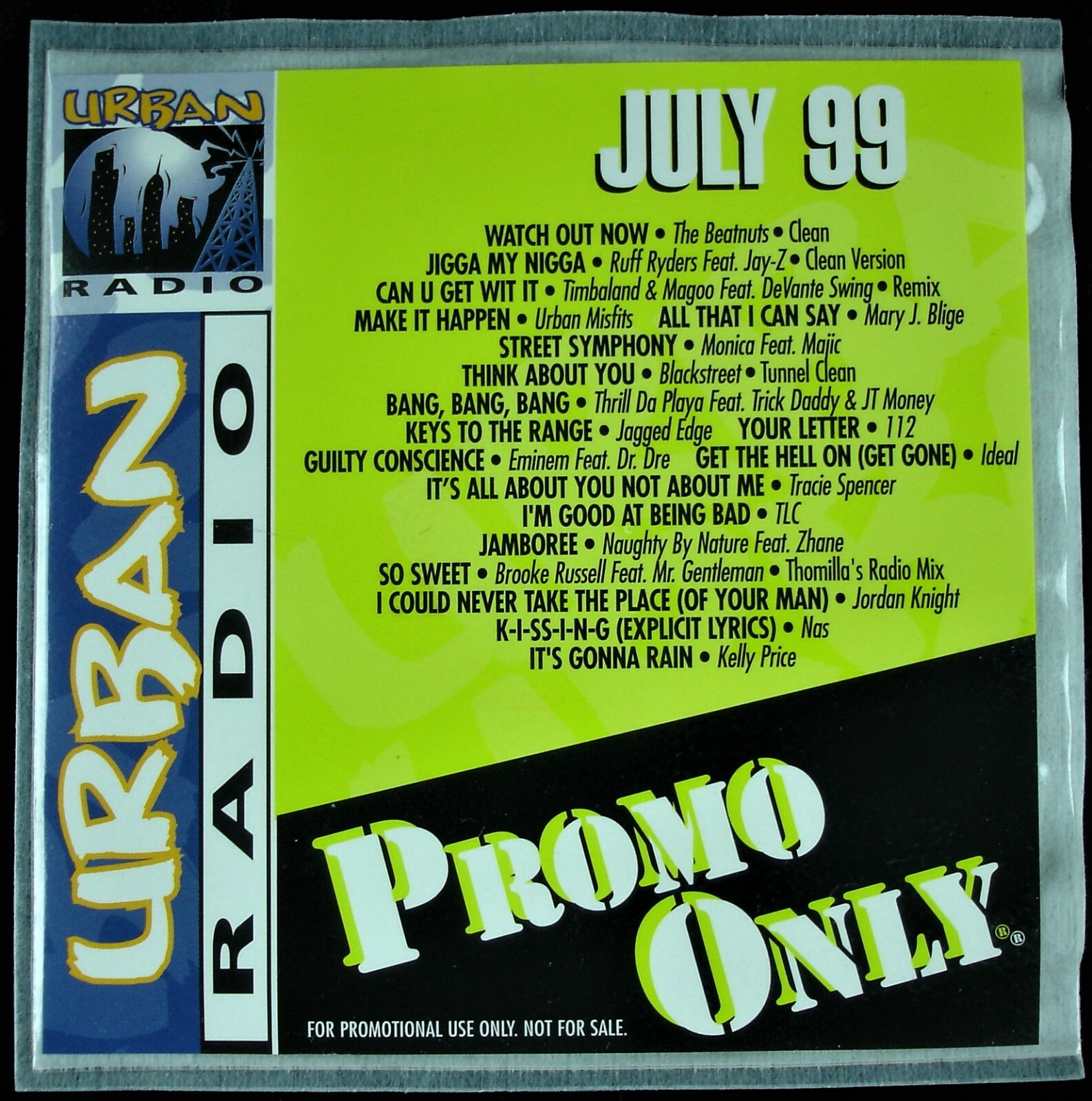 PROMO ONLY "URBAN RADIO JULY 1999" DJ PROMO CD COMPILATION EMINEM, NAS *NEW*