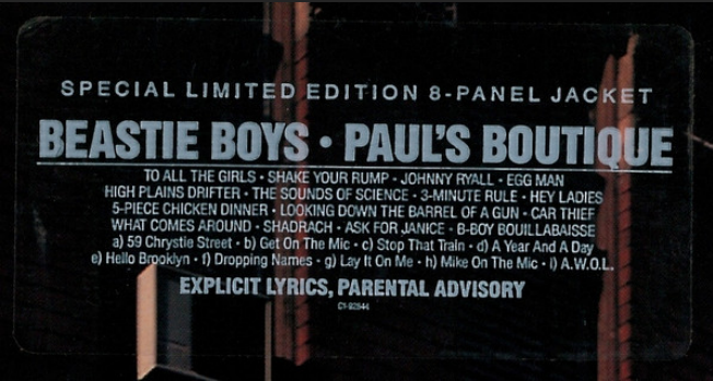 USオリジナル8面ジャケBEASTIE BOYS/PAUL’S BOUTIQUE BEASTIE BOYS - Paul's Boutique (1989) Capitol Records Ltd. Ed. 8