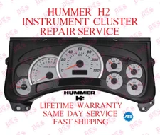 HUMMER H2 PREMIUM INSTRUMENT CLUSTER REPAIR SERVICE SPEEDOMETER 2003-2006 GM GMC