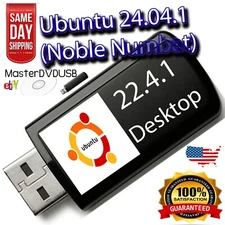 Ubuntu Linux  24.04.1 Desktop Live/Installer 8GB USB High Quailty Metal USB
