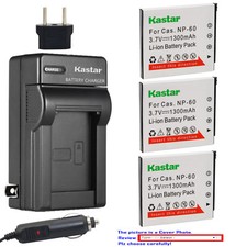 Kastar Battery Travel Charger for Casio NP-60 BC-60  Casio Exilim Zoom EX-S10BE