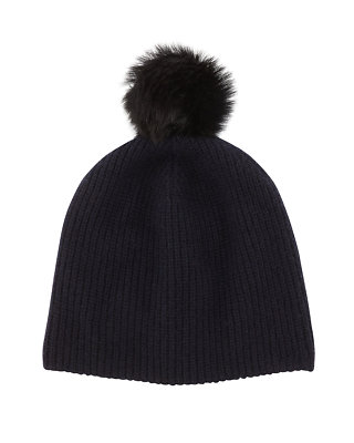 RAG & BONE Cynthia Cashmere Blend BEANIE Genuine Shearling  display picture 2