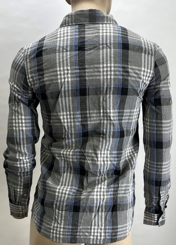 Camisa H&M Niño Manga Larga Cuadros Gris Azul Talla 14Y Minorista $17.95 Nueva con Etiquetas Nueva Foto 2 de 3