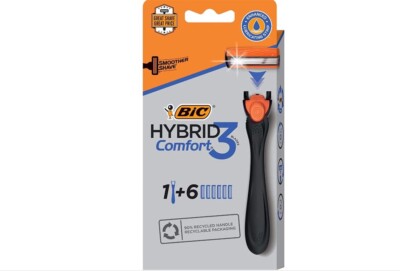 6 Bic Hybrid comfort3 Razor ft Click Soleil Flex4 Shimmer blade Cartridge Handle