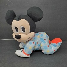 Disney Baby Mickey Mouse Musical Crawling Pals Plush Stuffed Animal Red Blue