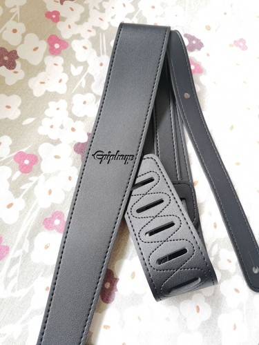 Fit Epiphone 2.3" Wide Adjustable PU Leather Electric Guitar Bass Straps - Black - Picture 4 of 6
