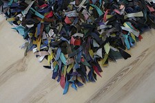 Lederteppich langflor  bunt 110x170 cm echtes Leder!