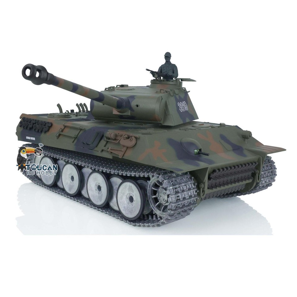 Char RC Panther 1/16 Henglong 3819 - Version 7.0, Tourelle 360°, Chenilles Métal, Prêt à Rouler (RTR) Avec Fumée Et Son