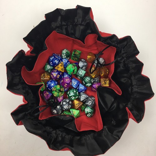 Bag Of Dice Rpg Red With Dividers Puches Includes Six Sets Of Dice Dice Bag Bulk - Picture 2 of 12