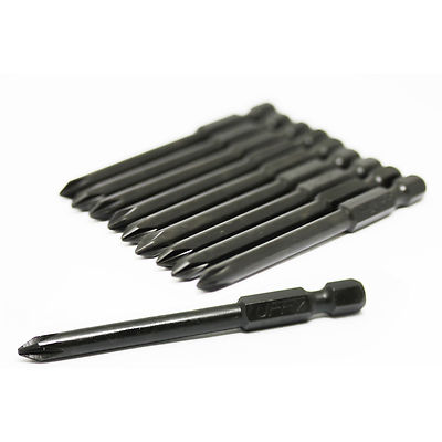 UFFY - 2-3/4'' Inch Phillips PH # 1 Power Impact Bit 10 pack 1/4 Hex