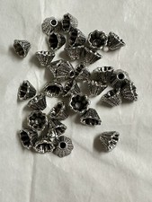 50 pcs 8x6mm Silver Tone Bead Caps for Jewelry Making