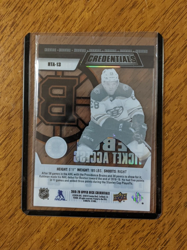 2019-20 UD Credentials Karson Kuhlman Debut Ticket Access Acetate RTA-13 171/299 - Image 2 of 2