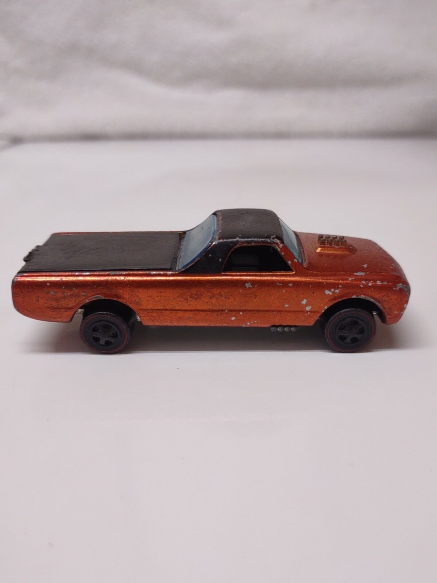 Hot Wheels Redline Custom Fleetside 1968 Painted Base Orange Made