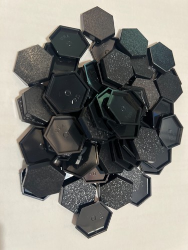 100 Pack Of 30mm Flat Miniature Bases - Black Plastic, 3mm Tall, Pre-Scored For Easy Customization - View #7