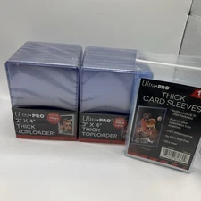 Ultra Pro 3X4 100pt Point Toploaders 2 Packs of 25 and 100 Thick Sleeves