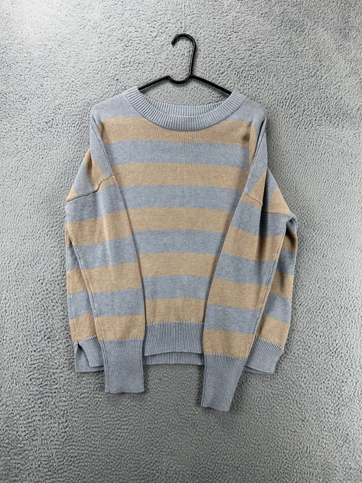 Suéter Vineyard Vines Adulto Medio Gris Tostado Toldo Rayas Sudadera Tejida Para Hombres Foto 4 de 4