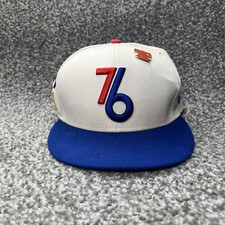 Philadelphia 76ers Hat Cap Fitted Men 7 1/2 Gray Blue Pins Patches Basketball NE