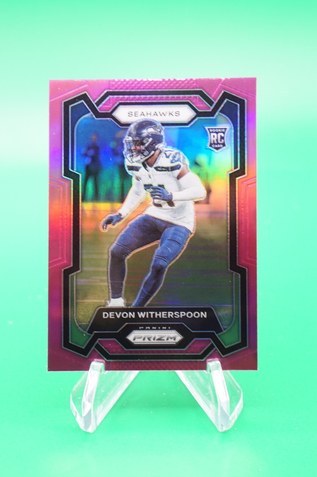 2023 Prizm Rookies Prizm Pink #389 Devon Witherspoon Seattle Seahawks JW1