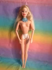 Vintage 1991 Mattel Blonde Blue Earrings / Necklace Barbie Doll Nude - As Is