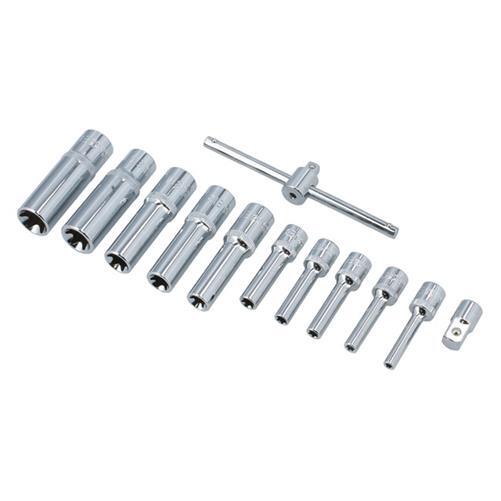 Set Di Chiavi E-Socket Laser Tools 1/4" E 3/8" 12 Pezzi 8867