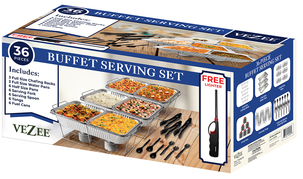 Disposable Chafing Dish Buffet Set Food Warming Trays - 3