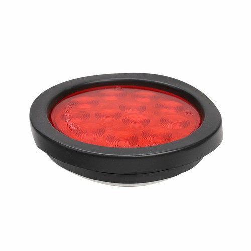 2pcs 4" Round Red 12 LEDs Truck Trailer Stop Turn Tail Light Flush Mount - Picture 6 of 7
