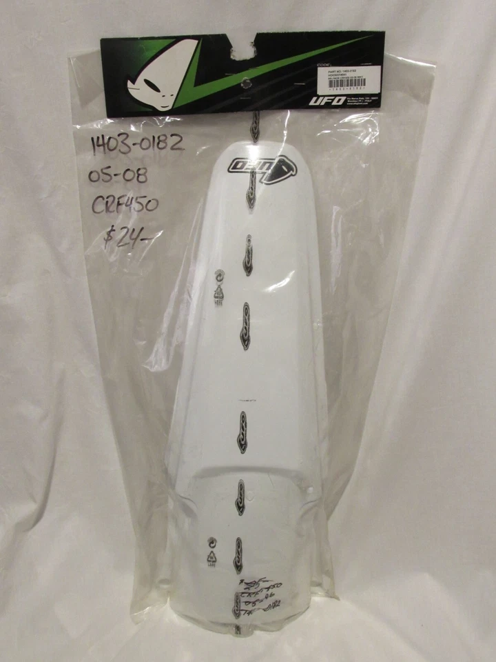 Guardabarros trasero UFO HO03657041 1403-0182 blanco para Honda CRF450R 2005-2008 Foto 2 de 4