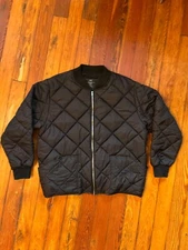Rothco Diamond Quilt Flight Jacket - Black Bomber Jacket