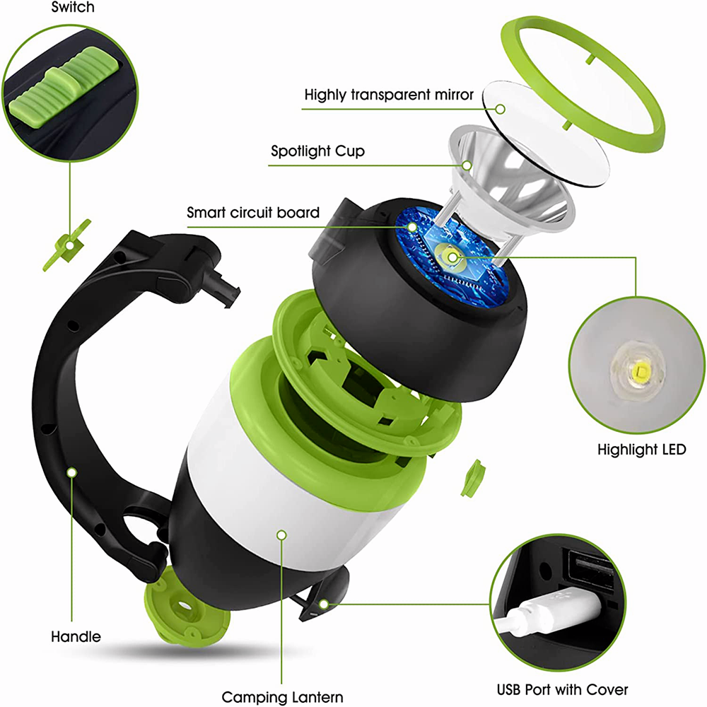 Lanterne Solaire Camping Avec Ventilateur – Rechargeable USB Et Lumière LED