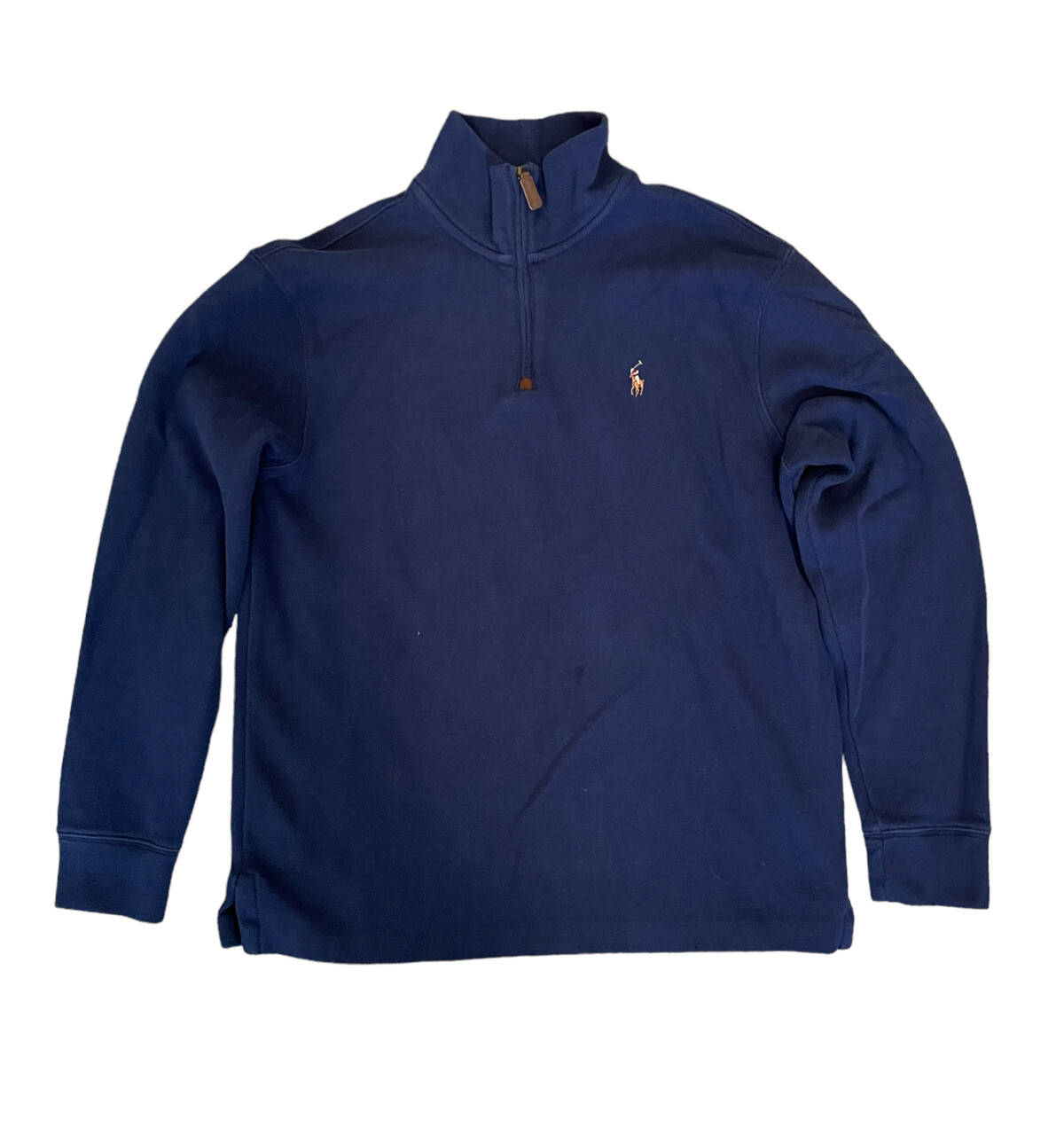 Polo Ralph Lauren Uomo Blu 1 4 Zip Pullover Felpa Taglia Media Cavallo Pony