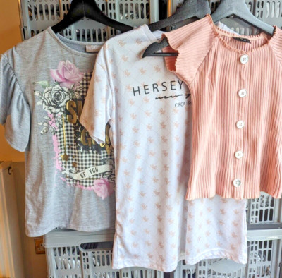 3 x gebrauchtes Konvolut Mädchen T-Shirts Firetrap Beck & Hersey Matalan #371
