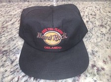 Vintage Hard Rock Cafe Orlando Leatherstrap Snap Hat Black Made In USA