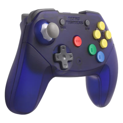 Mando Nintendo 64 Retro Fighters inalámbrico Brawler 64 Wireless morado nuevo