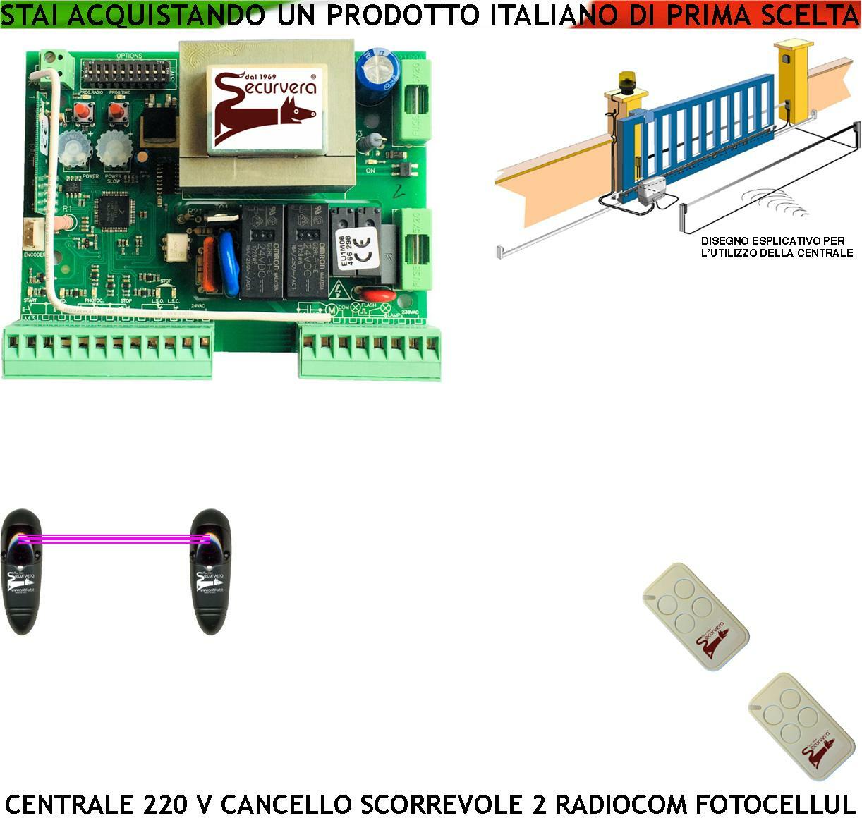 Centrale Universale per Cancelli Scorrevoli 550W 220V - Riparazione Rapida