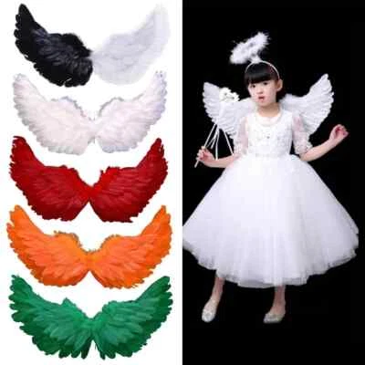 Angel Wings Colorful Feather Wings for Photography Props Cosplay Elastic Straps - Photo 1/4