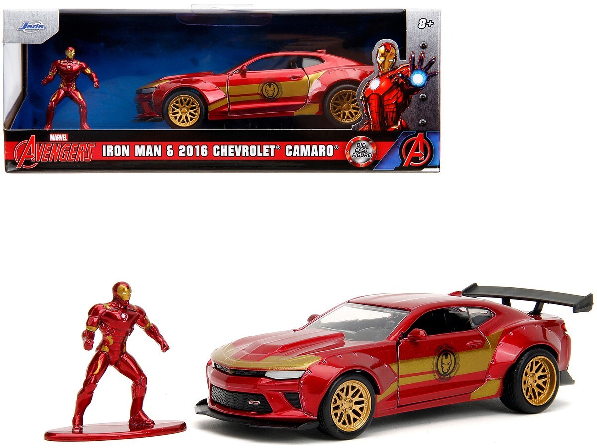 JADA THE AVENGERS 2016 CHEVROLET CAMARO 1/32 with IRON MAN FIGURE